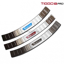 Накладка на порог багажника серебро для Tiggo 8 pro