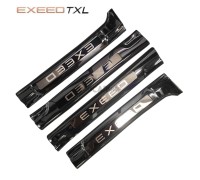 Накладки на внутренний порог черный титан для TXL