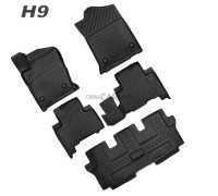 Коврики в салон резиновый 3 ряда для H9