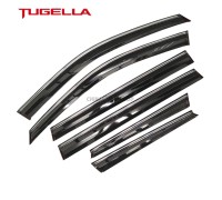 Дефлекторы 6 шт затемненные с хром полосой для Tugella