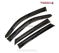 Дефлекторы 4 шт черные широкие для Tiggo 4