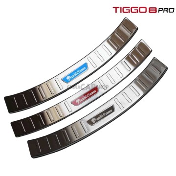 Накладка на задний бампер серебро для Tiggo 8 pro