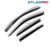 Дефлекторы 4 шт затемненные с хром полосой для Atlas PRO
