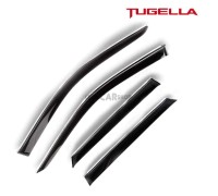 Дефлекторы 4 шт черные с хром полосой для Tugella