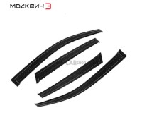 Дефлекторы 4 шт затемненные с черной полосой для Москвич 3