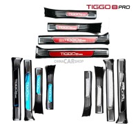 Накладки на внутренний порог черный титан для Tiggo 8 pro
