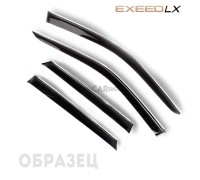 Дефлекторы 4 шт затемненные с хром полосой для LX