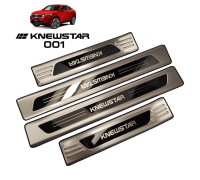 Накладки на внешние пороги (серебро, черный лого) для  Knewstar 001 Накладки на внешние пороги (серебро, черный лого) для  Knewstar 001